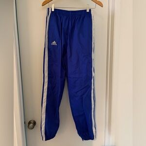 Adidas Royal Blue Joggers with White Stripes